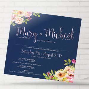 Navy Floral Invite