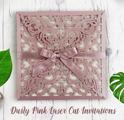 Dusty Pink Laser Cut Invitations Now Forever Ireland Uk